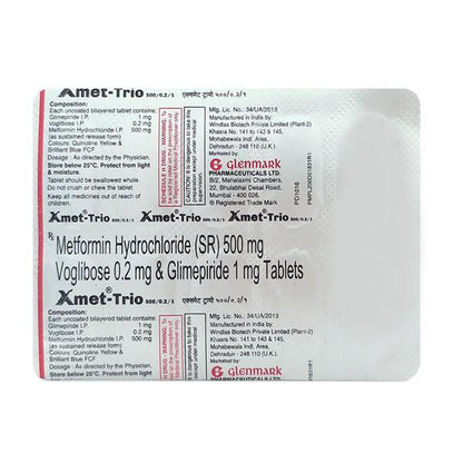 Xmet Trio 1/500/0.2mg Tablet 10'S