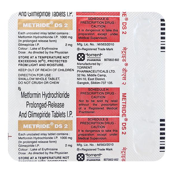 METRIDE DS 2mg Tablet 15's