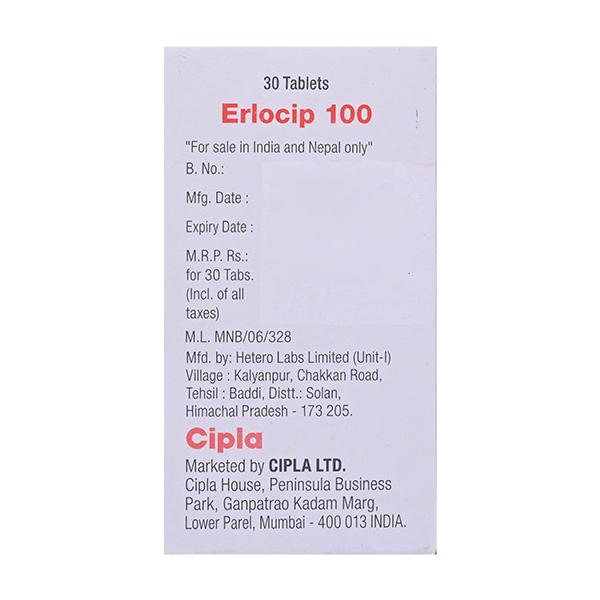 Erlocip 100mg Tablet 30'S