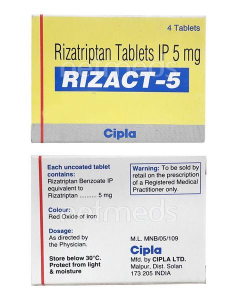 Rizact 5mg Tablet 4'S