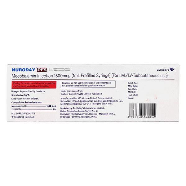 NURODAY PFS 1500mcg Prefilled Syringe(Pfs) 1ml