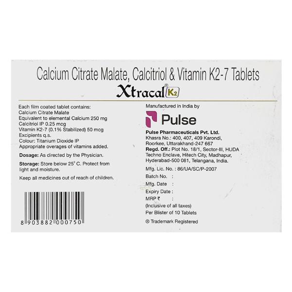 Xtracal K2 Tablet 10'S