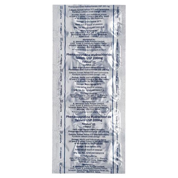 Pyridium 200mg Tablet 10'S