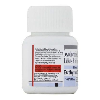 Euthyrox 50mcg Tablet 100'S