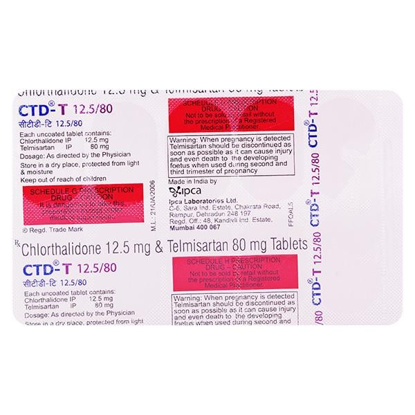 CTD T 12.5/80mg Tablet 10'S