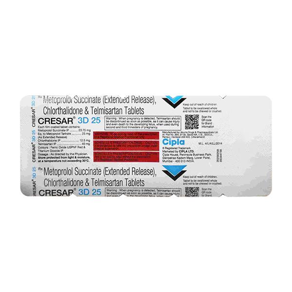CRESAR 3D 25 Tablet 10's