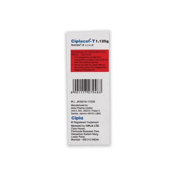CIPLACEF T 1.125gm Injection 1's