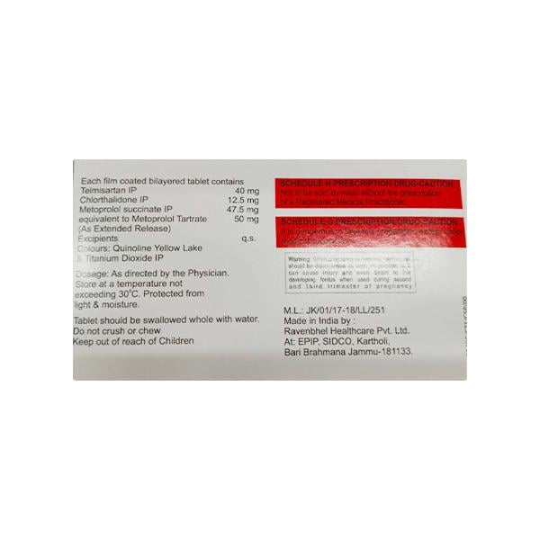CTD MT 12.5/50/40 Tablet 10's