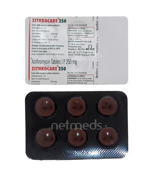 Zithrocare 250mg Tablet 6'S