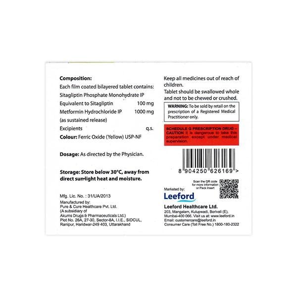 SITAFORD 100 M FORTE SR Tablet 15's