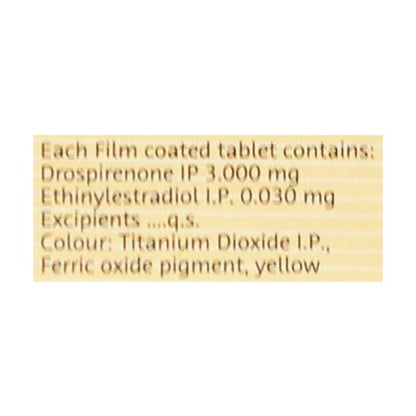Yasmin Tablet For Contraception care and Acne management Pack of 21 Tablets