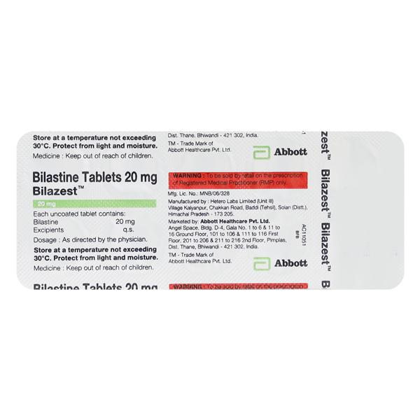 BILAZEST 20mg Tablet 10's