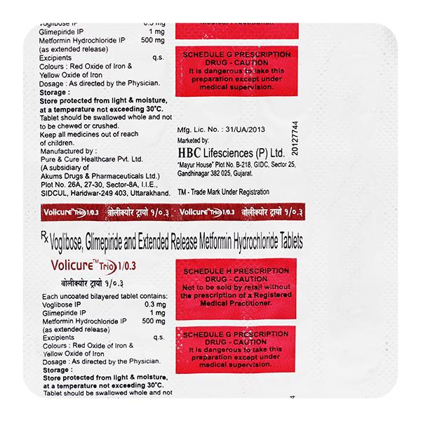 VOLICURE TRIO 1/0.3 Tablet 15's