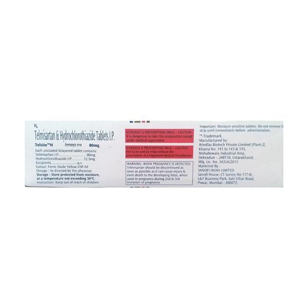 Telsite H 80mg Tablet 10'S