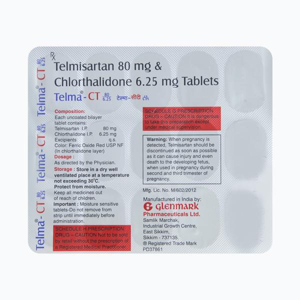 Telma CT 80/6.25mg Tablet 15'S