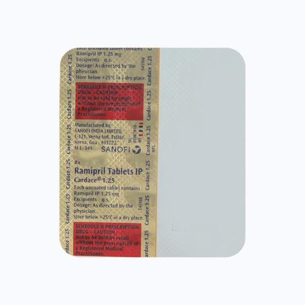 Cardace 1.25mg Tablet 15'S