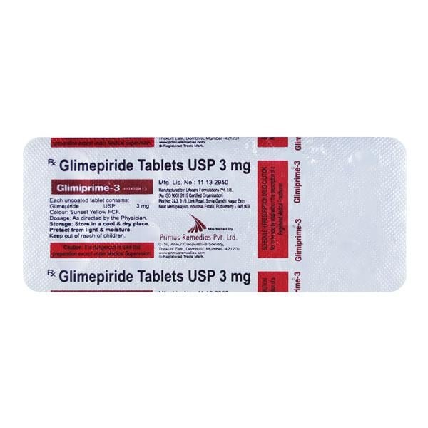 Glimiprime 3mg Tablet 10'S