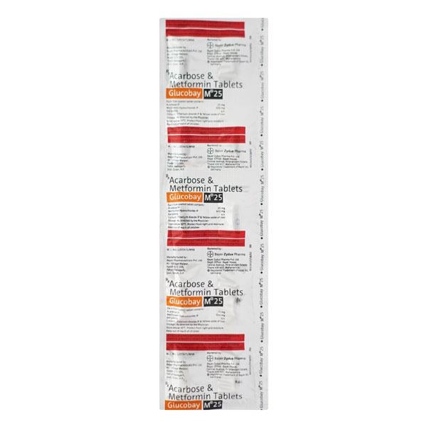 Glucobay M 25mg Tablet 10'S