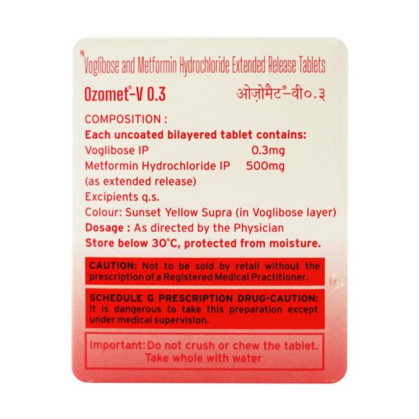Ozomet V 0.3/500mg Tablet 10'S