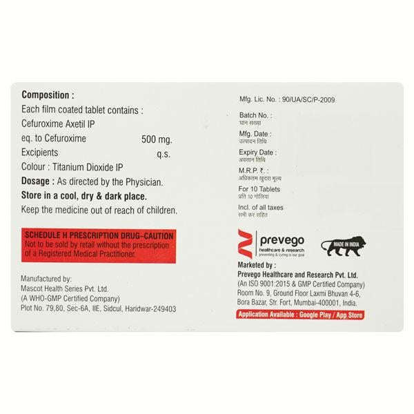 CEFUXETIL 500 Tablet 10's