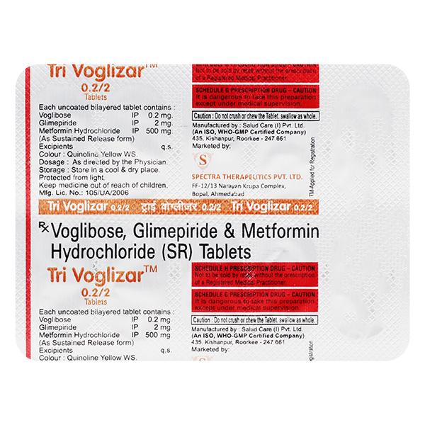 TRIVOGLIZAR 0.2/2 Tablet 10's