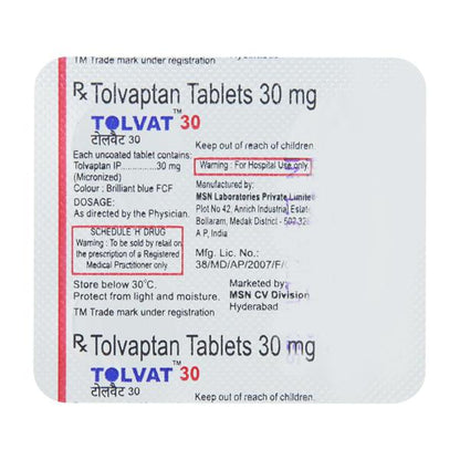 Tolvat 30mg Tablet 4'S