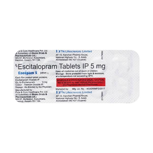 Ezeepam 5mg Tablet 10'S