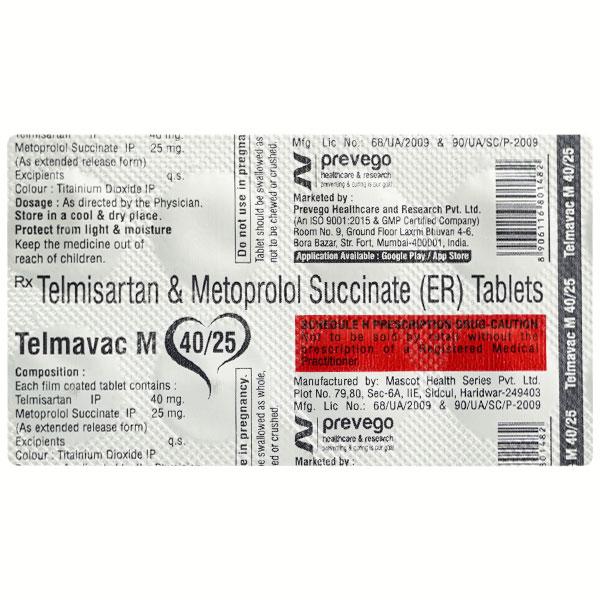 TELMAVAC M 25 Tablet 10's