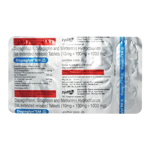 DAPAGLYN SM 100/1000 Tablet 10's