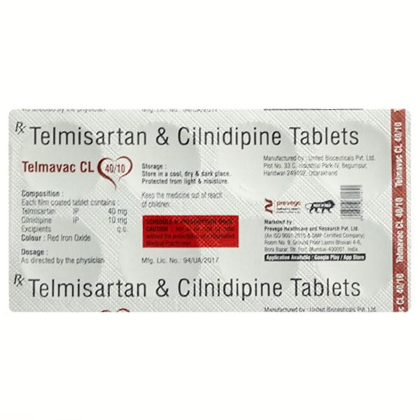TELMAVAC CL 40/10mg Tablet 10's