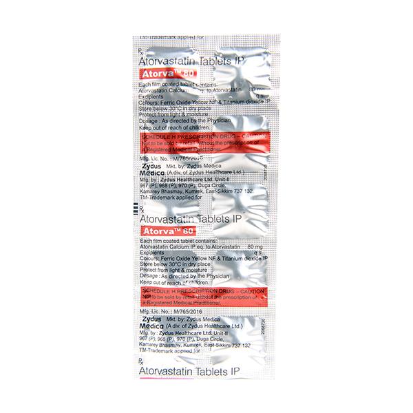 Atorva 80mg Tablet 10'S