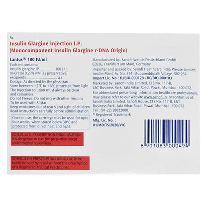 Lantus 100IU Cartridge 1X3ml