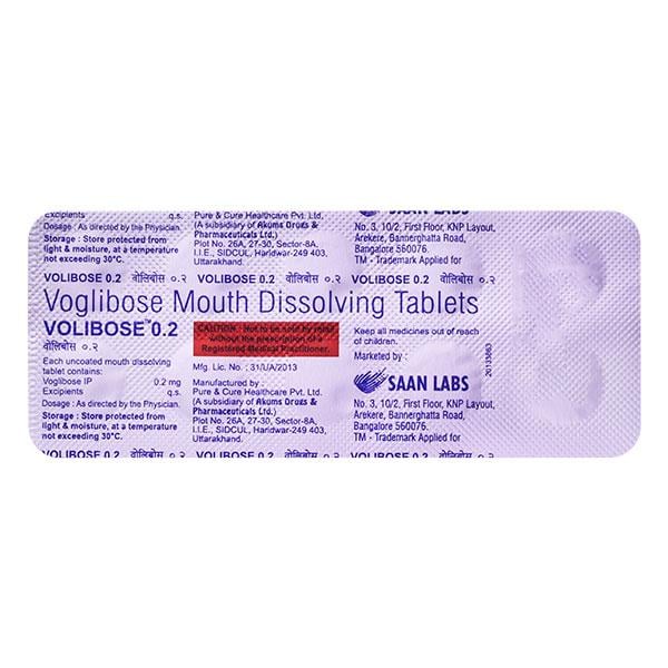 VOLIBOSE 0.2mg Tablet 10's