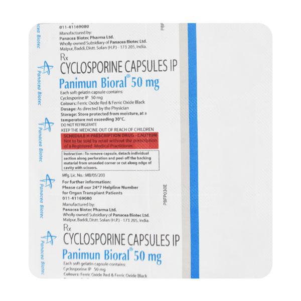 Panimun Bioral 50mg Capsule 6'S