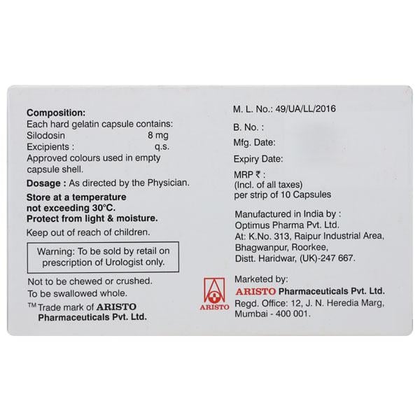 Prostagard 8mg Capsule 10'S