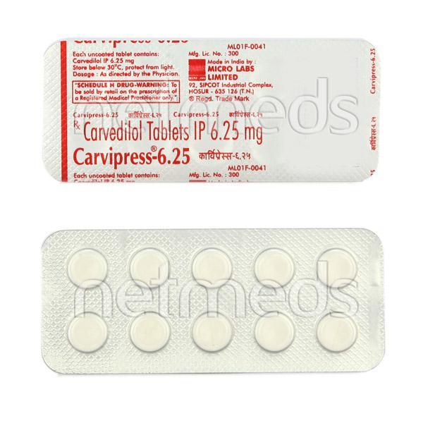 Carvipress 6.25mg Tablet 10'S