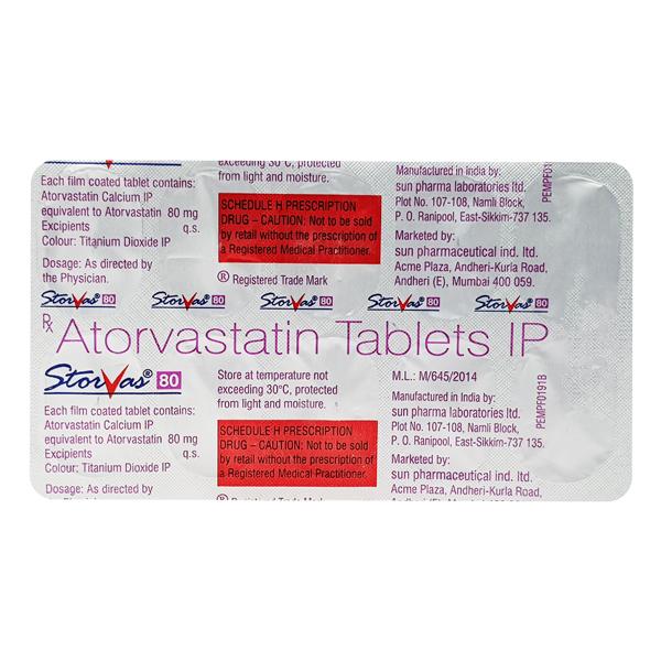 Storvas 80mg Tablet 10'S