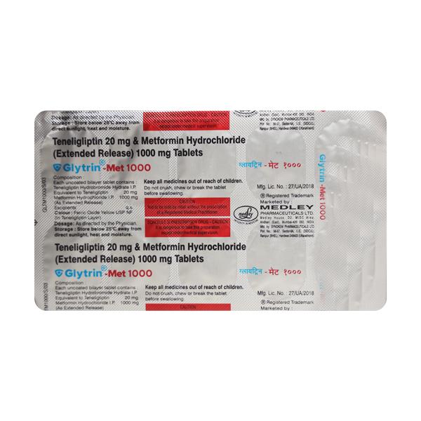 Glytrin Met 20/1000mg Tablet 10'S