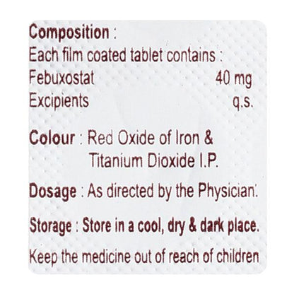 FEBUXONE 40mg Tablet 10's