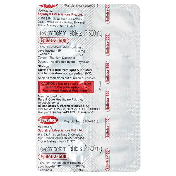 EPILETRA 500mg Tablet 10's