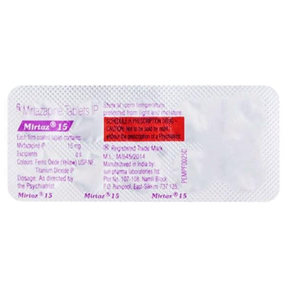 Mirtaz 15mg Tablet 10'S