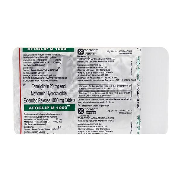 Afoglip M 1000mg/20mg Tablet 10'S