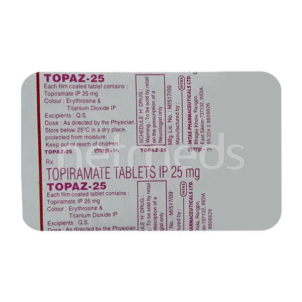 Topaz 25mg Tablet 15'S