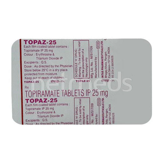Topaz 25mg Tablet 15'S