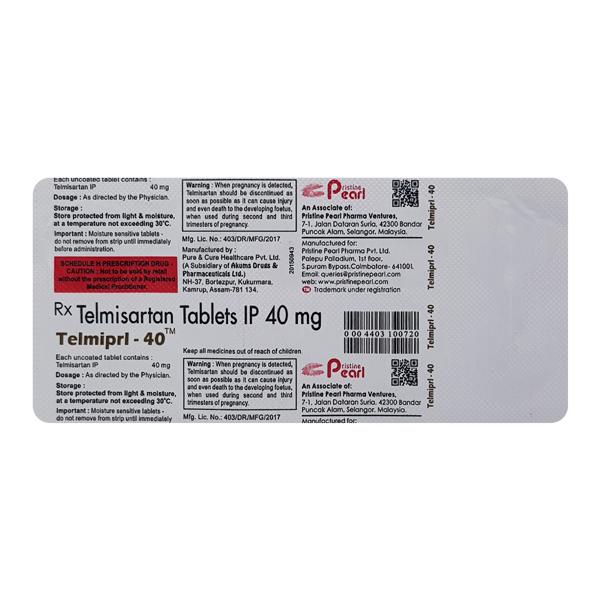 TELMIPRL 40 Tablet 10's