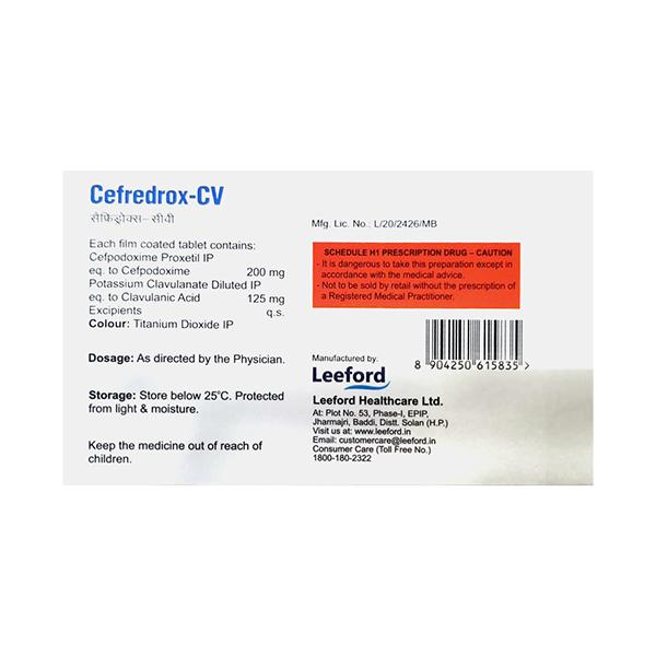 CEFREDROX CV Tablet 10's