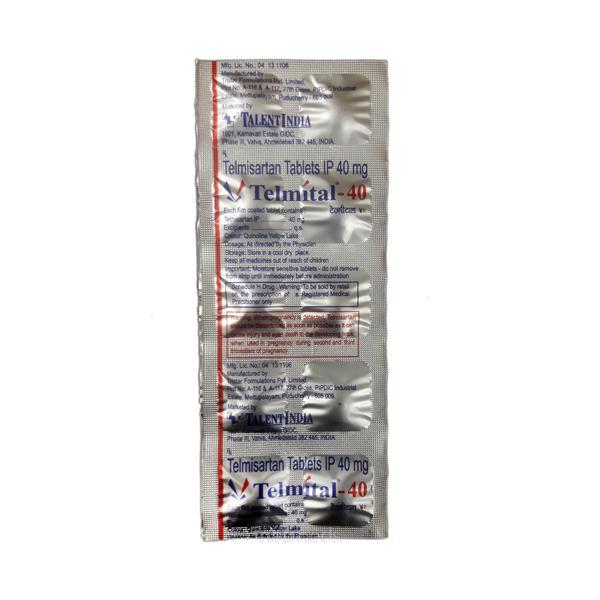 Telmital 40mg Tablet 10'S
