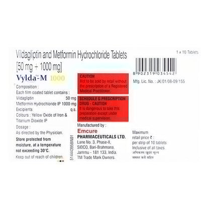 VYLDA M 1000mg Tablet 10's