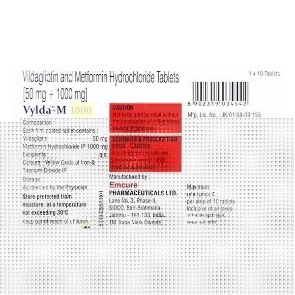 VYLDA M 1000mg Tablet 10's