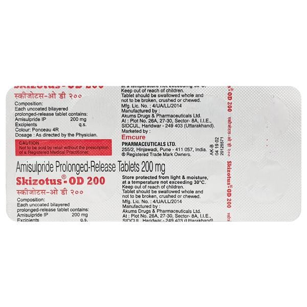 Skizotus OD 200mg Tablet 10'S